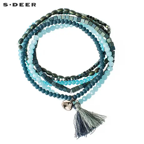 sdeer 圣迪奥女多层渐变串珠流苏装饰手链S17284390图片