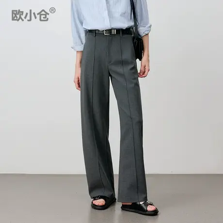 欧小仓奶茶系列 梨型友好御姐范西裤 职场通勤立体中缝香蕉阔腿裤商品大图