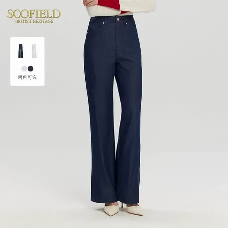 【棉+亚麻】Scofield女装牛仔裤高腰阔腿裤淡人穿搭2025夏季新款商品大图