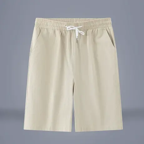 老钱风复古亚麻短裤男夏季外穿轻薄透气五分裤休闲直筒宽松半截裤图片