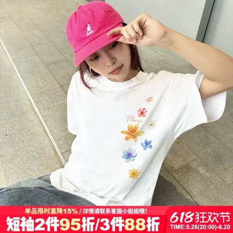 夏季新款超火ins风设计感白色短袖t恤女美式街头宽松重磅半袖上衣图片