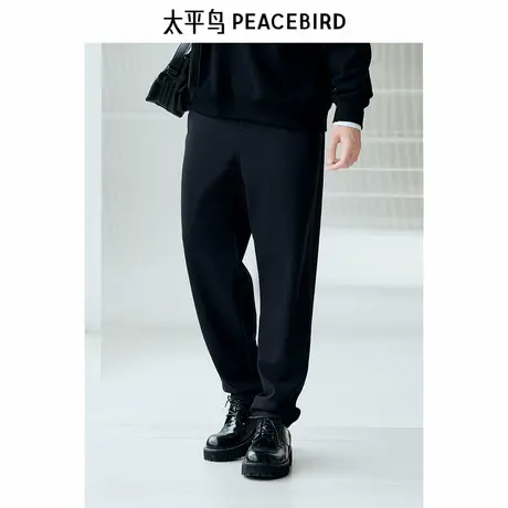 【商场同款】太平鸟男装 黑色锥形裤男春季新款休闲裤B2GBF1132图片