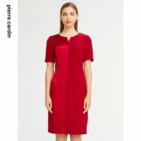 【皮尔卡丹女装】2024年夏季新款简约通勤淑女修身连衣裙商品大图