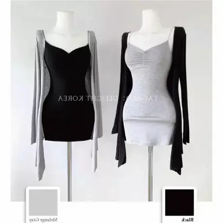 现货 东大门 新款舒适慵懒感简约风防晒长款薄开衫空调衫长袖图片