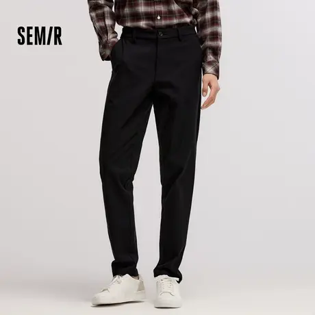 [商场同款]森马休闲裤男2024冬季新款商务通勤风小脚西裤纯色百搭图片