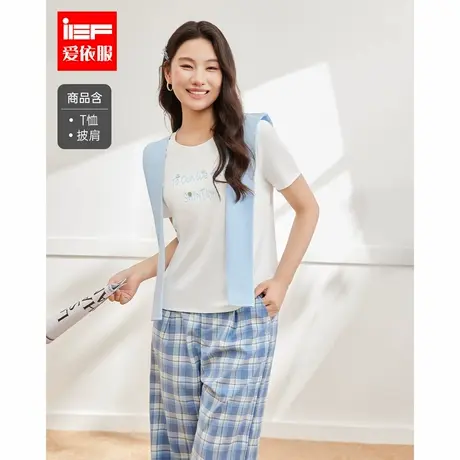 IEF/爱依服【微胖】大码女装2025夏季新款休闲减龄风百搭显瘦T恤图片