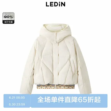 乐町冬季新款结构羽绒服轻薄女短款C2ACD4406商品大图