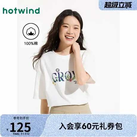 【米奇家族系列】短袖T恤热风2025年春季新款女士米妮白色短袖T恤商品大图