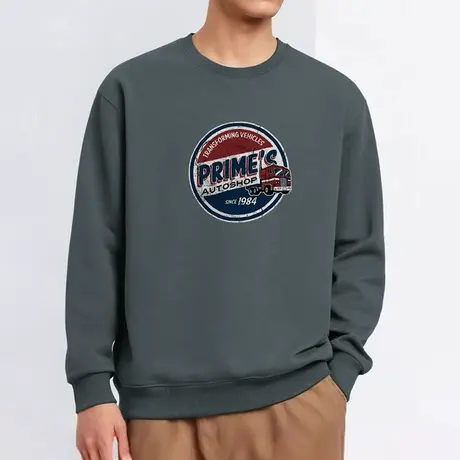 320g重磅卫衣男圆领潮流宽松上衣服加绒保暖无帽长袖t恤美式高街商品大图