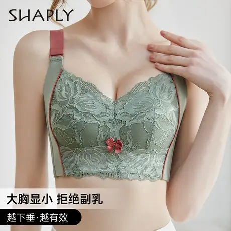 Shaply/莎莲妮无钢圈聚拢防下垂大胸显小内衣薄款调整型大码文胸商品大图