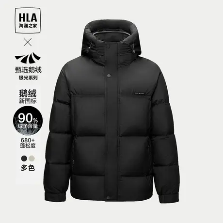 【曾舜晞同款】海澜之家极光超能鹅绒羽绒服秋冬连帽外套男大码商品大图