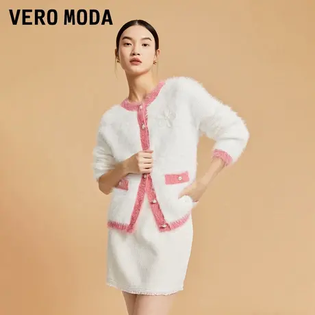 Vero Moda奥莱针织开衫女秋冬新款宽松拼色气质百搭温柔毛衣流行图片