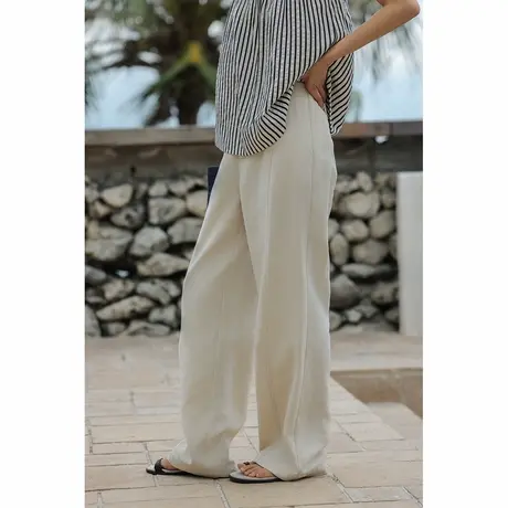 弥古2025新款夏季阔腿裤薄款直筒休闲裤女亚麻裤子高级感垂坠长裤商品大图