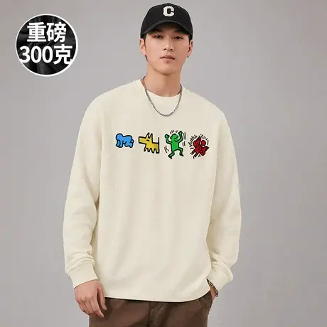 300g重磅宽松胖子T恤2025情侣打底衫长袖纯棉加肥加大码男装春季商品大图