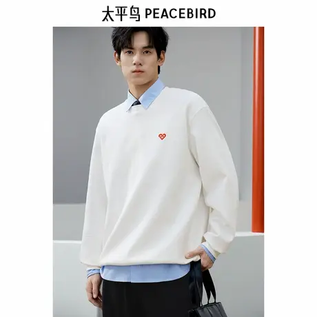 【商场同款】太平鸟男装 潮流肌理感面料圆领套头卫衣男B2CRF1119图片