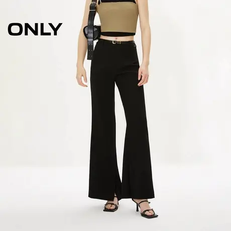 ONLY奥莱夏季百搭休闲高腰喇叭裤开叉长裤休闲裤女图片