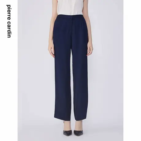 【皮尔卡丹女装】2024年秋季新款率性简约提花直筒长裤商品大图