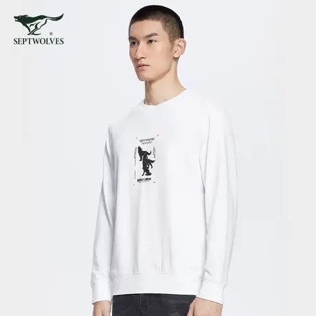 七匹狼圆领套头卫衣25年秋季新款男士中青年时尚休闲长袖T恤上衣图片