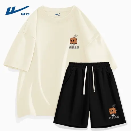 回力运动套装男2025新款痞帅潮流大学生穿短袖t恤男款夏装一整套D图片