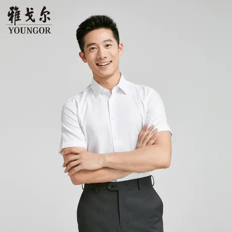 【商场同款】雅戈尔男士短袖衬衫春夏新款官方商务休闲免烫衬衫男商品大图