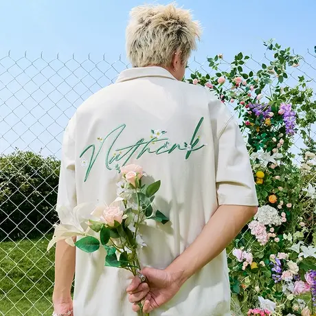 Nuthink刺绣花卉字母短袖polo衫索罗娜凉感男女美式2025夏季新款图片