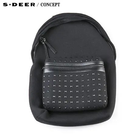 【新品】sdeer圣迪奥专柜正品极简设计铆钉装饰背包S15383815图片