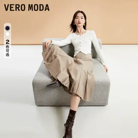 Vero Moda奥莱T恤女2023春夏新款修身短款气质简约通勤上衣百搭商品大图
