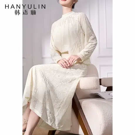 韩语琳 长袖衬衫女高级感轻奢减龄洋气2025新款夏季气质提花上衣图片