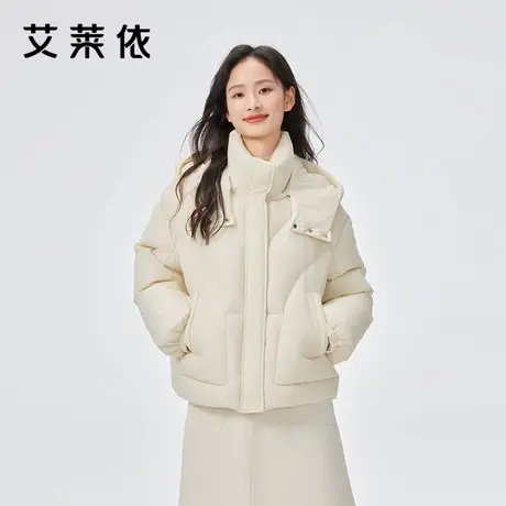 艾莱依新款羽绒服可脱卸帽保暖鸭绒面包服时尚百搭甜美女装外套商品大图