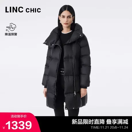 LINC金羽杰中长款羽绒服女冬季2023新款超轻泡芙解构设计感6322Y商品大图