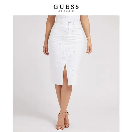 【38上新季】GUESS 女士开叉镂空纯欲性感包臀半裙图片