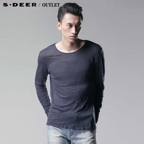 sdeer圣迪奥专柜正品春装超薄抓皱长袖针织衫3170270图片