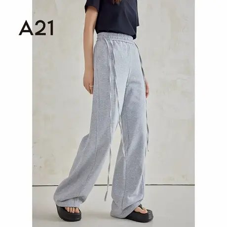 A21女装宽松长裤春秋季垂感拖地加长设计感时尚休闲裤商品大图