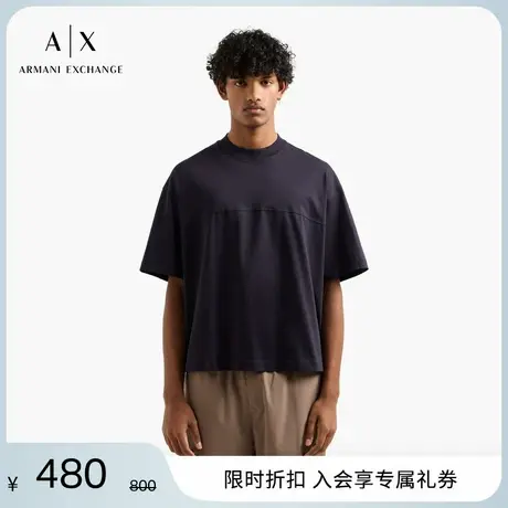 ARMANI EXCHANGE/阿玛尼2025夏季新款男士全棉廓形短袖针织T恤图片