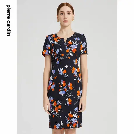 【皮尔卡丹女装】夏季简约印花桑蚕丝连衣裙【专柜正品】商品大图