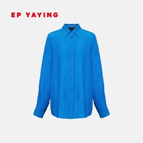 EP雅莹蓝标系列|垂感真丝波浪褶艺衬衫上衣 夏季商场同款2117A商品大图
