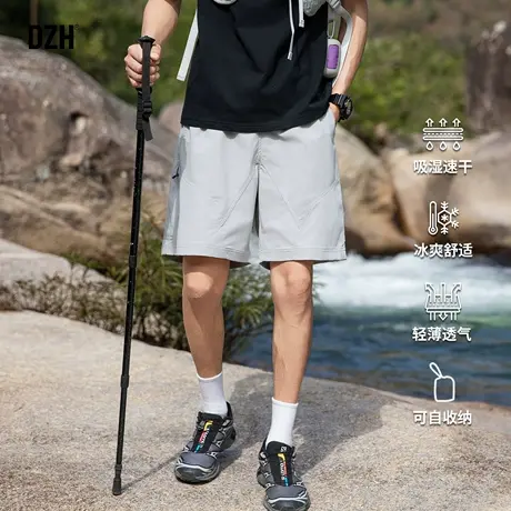 男士灰色工装裤五分裤男夏季大裤衩薄款裤子新款速干短裤休闲宽松商品大图