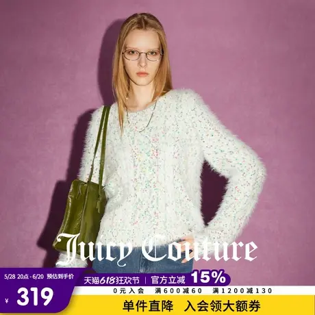 Juicy Couture橘滋春夏新款上衣百搭休闲针织衫彩色圆领毛衣女商品大图