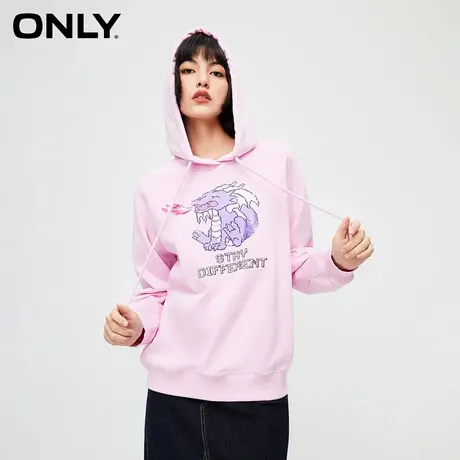 ONLY奥莱夏季潮流休闲烫印刺绣宽松连帽卫衣女商品大图