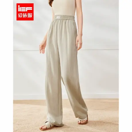 IEF/爱依服裤子2025夏季新款韩版简约休闲通勤气质慵懒百搭阔腿裤商品大图