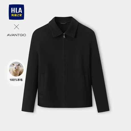 HLA/海澜之家轻商务经典系列全羊毛大衣25秋冬新款保暖绅士外套男图片