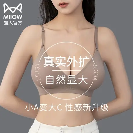 猫人外扩型胸内衣女小胸聚拢U型美背辣妹漫画胸无痕文胸夏季薄款商品大图