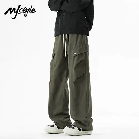 MJ STYLE男士工装裤2025夏季新款美式伞兵裤纯棉裤子宽松休闲裤潮商品大图