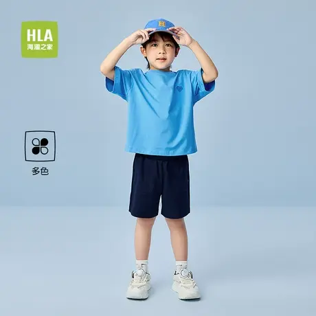HLA/海澜之家多彩儿童短T短袖T恤2025春夏新款圆领上衣男童女童图片