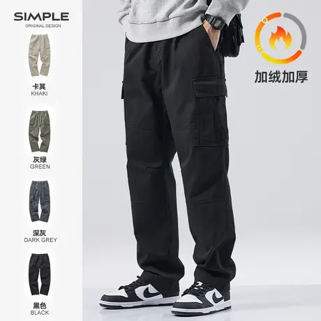 夏季薄款纯棉多口袋工装裤男士宽松直筒美式2025户外机能休闲裤子商品大图