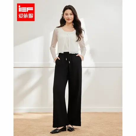 IEF/爱依服【微胖】大码女装2025夏季新款休闲通勤百搭显瘦阔腿裤商品大图
