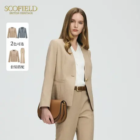 Scofield女装都市率性V字无领修身西装收腰外套2025夏季新品商品大图