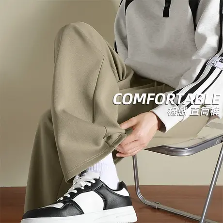 NN真维斯美式休闲裤子男款春秋款宽松运动卫裤青少年重磅直筒长裤图片