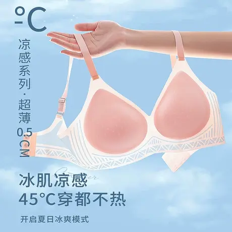 乳胶内衣女小胸聚拢防下垂凉感洞洞杯胸罩无钢圈薄款夏季无痕文胸商品大图