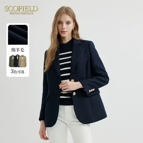 【羊毛100%】Scofield女装优雅复古通勤气质商务西装外套春季西装商品大图